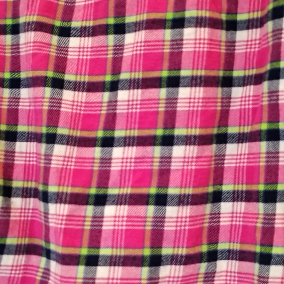 Abercrombie Kid Girl's M Pink Plaid Flannel Button Up Shirt Y2K - Picture 4 of 8
